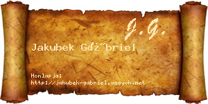 Jakubek Gábriel névjegykártya